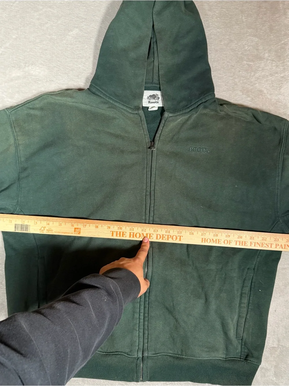 Roots Men's Forest Green Full-Zip Hoodie Sweater